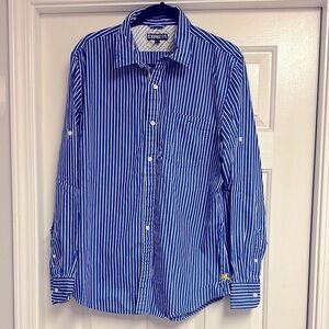 Express Men’s Blue/White Striped Button Down Size L (16-161/2)
